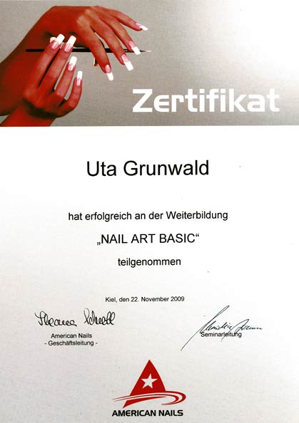 Nagelstudio Zauberhand - Zertifikat Nagelstudio Zauberhand - Zertifikat